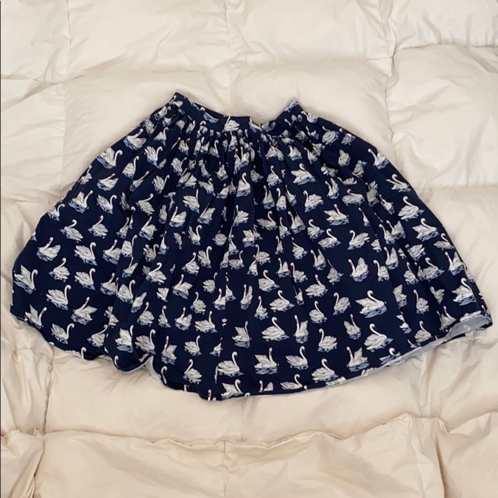 Swan Print Cotton Vintage Inspired Swing Skirt